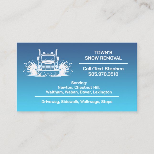 Snow Ploughing Business Card (Front)