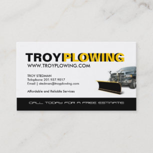 Snow Ploughing Business Card