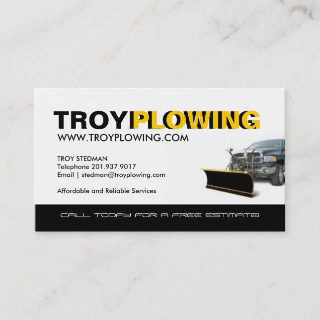 Snow Ploughing Business Card (Front)