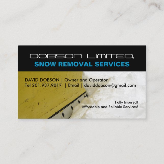 Snow Ploughing Business Card (Front)