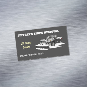 Snow Ploughing Magnetic Business Card