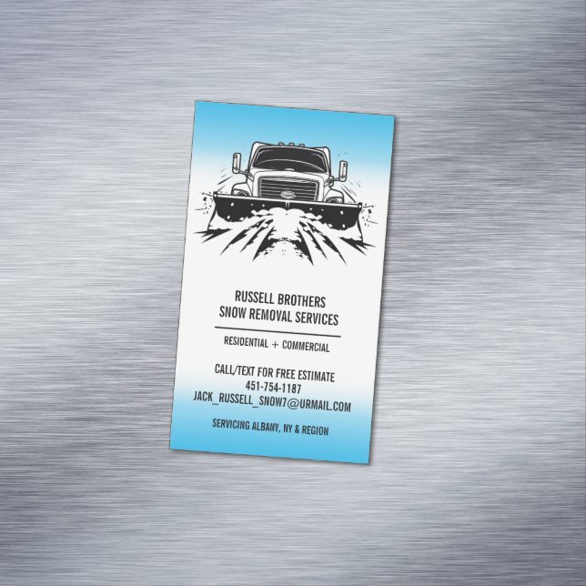 Snow Ploughing Magnetic Business Card (In Situ)