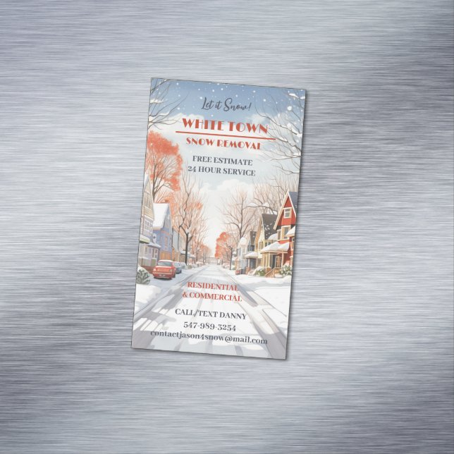 Snow Ploughing Magnetic Business Card (In Situ)