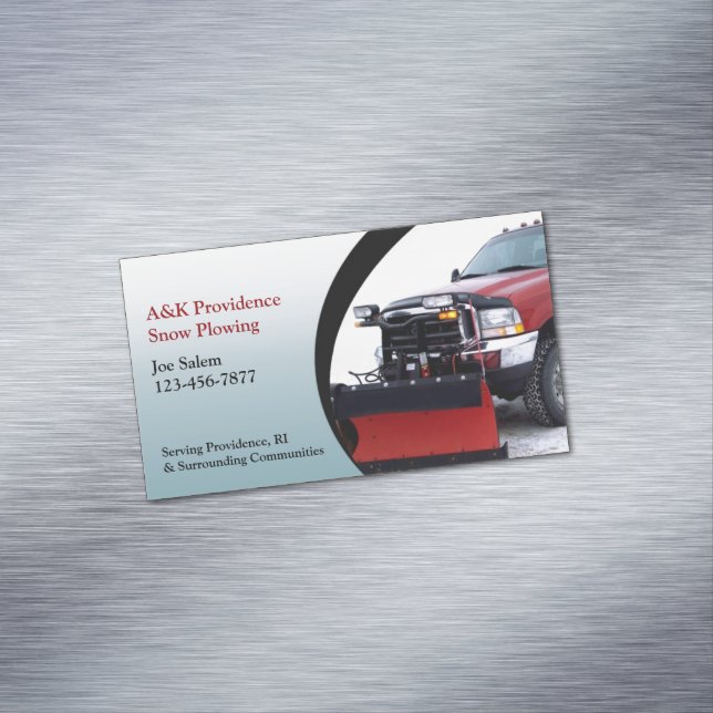 Snow Ploughing Magnetic Business Card (In Situ)