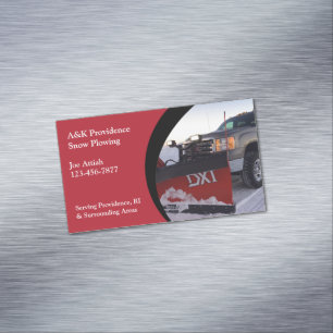 Snow Ploughing Magnetic Business Card