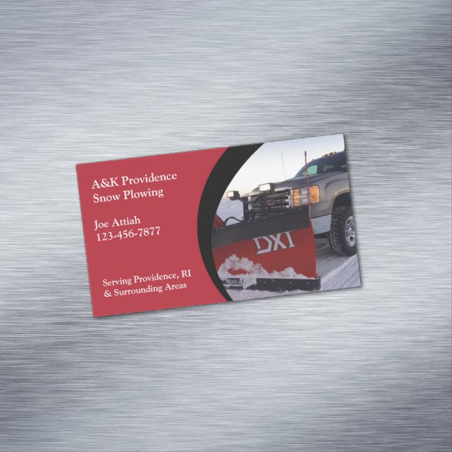 Snow Ploughing Magnetic Business Card (In Situ)