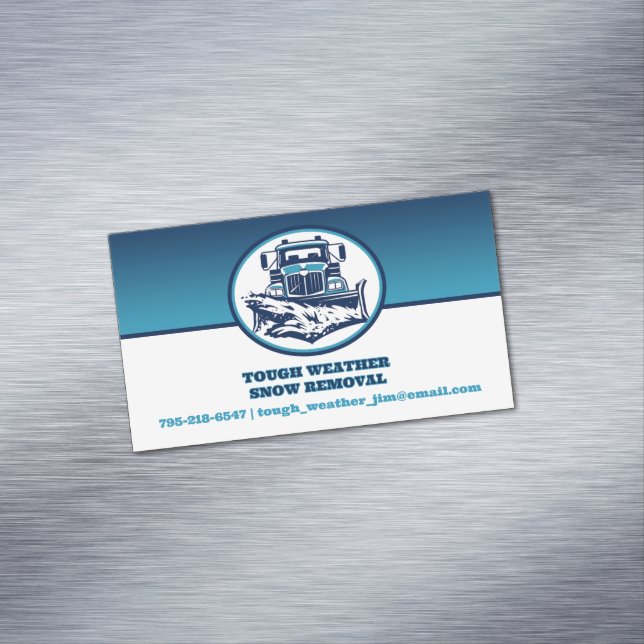 Snow Ploughing Magnetic Business Card (In Situ)