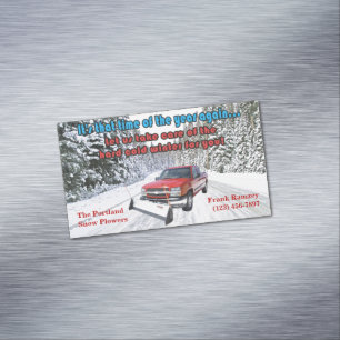 Snow Ploughing Magnetic Business Card