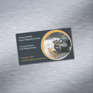 Snow Ploughing Magnetic Business Card