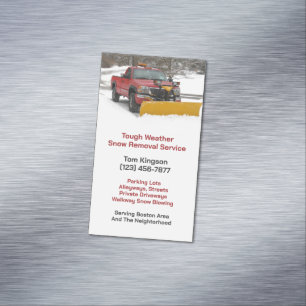 Snow Ploughing Magnetic Business Card