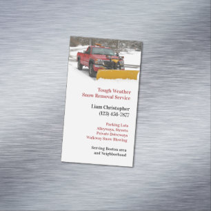 Snow Ploughing Magnetic Business Card