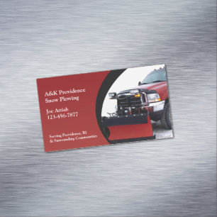 Snow Ploughing Magnetic Business Card