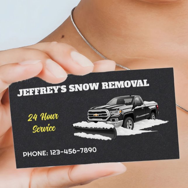 Snow Ploughing Premium Business Card (Snow Removal Cards)