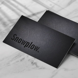 Snow Ploughing Professional Black Minimalist Business Card
