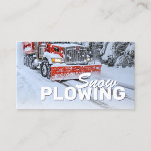Snow Ploughing & Removal Service Truck Photo Business Card