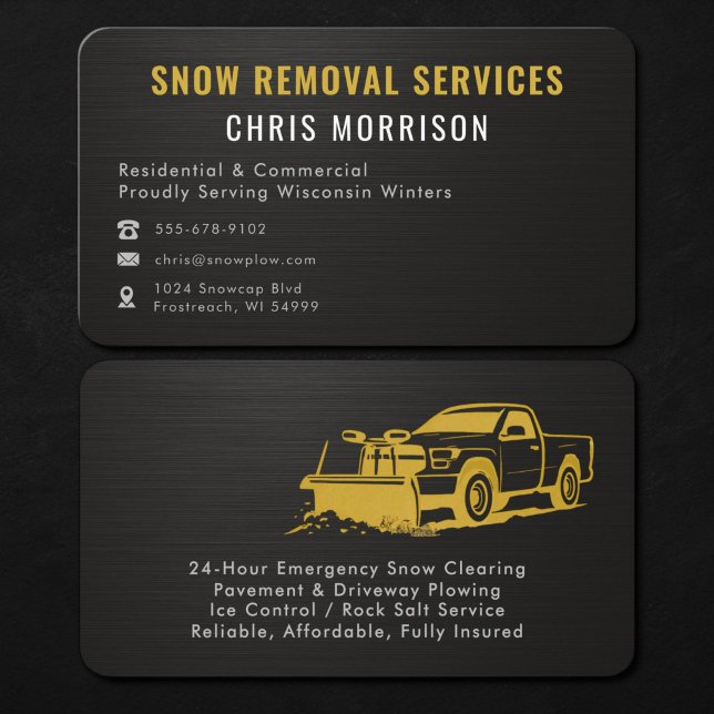 Snow Ploughing Service Business Card (Creator Uploaded)