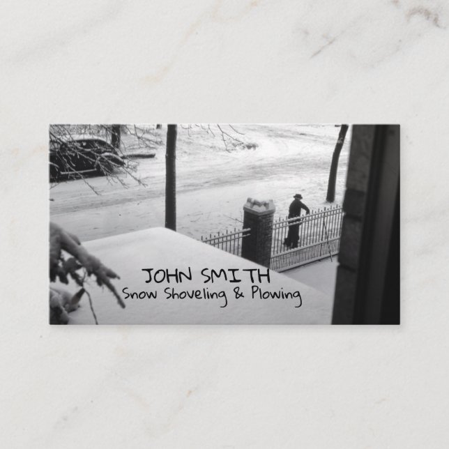 Snow Ploughing Shoveling Snow Removal Contractor Business Card (Front)
