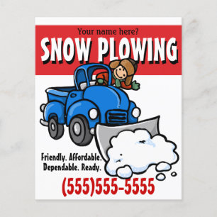 Snow Ploughing. Snow Removal Business Service. Flyer