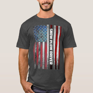 Snow Plow Driver US Flag T-Shirt