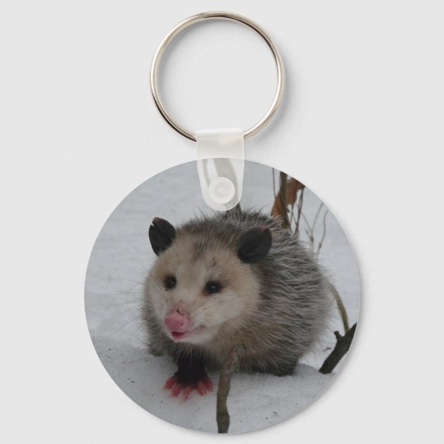 Snow Possum Key Ring (Front)