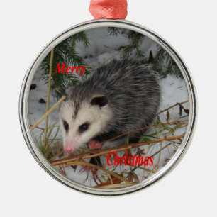 Snow Possum Metal Tree Decoration