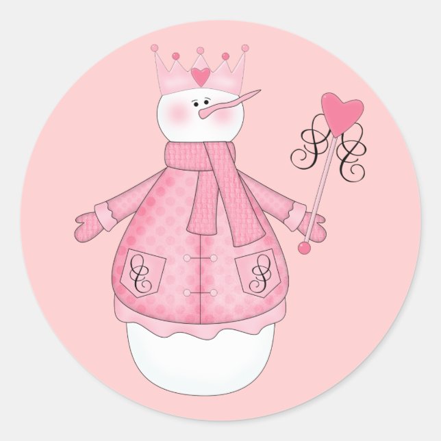 Snow Princess Holiday Tshirts and Gifts Classic Round Sticker (Front)