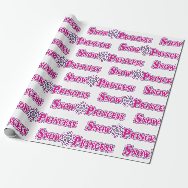 Snow Princess - Snowmobiling Wrapping Paper (Unrolled)