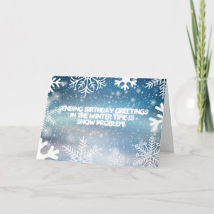 Snow Problem Winter Birthday Card