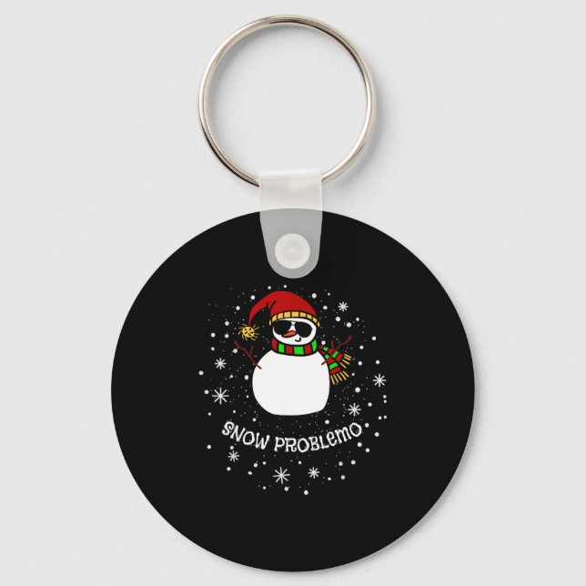 Snow Problemo Funny Christmas Snowman  Key Ring (Front)