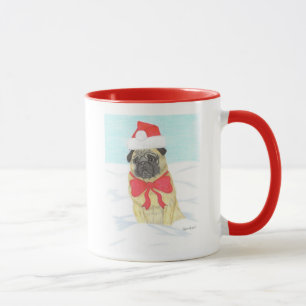 Snow Pug Ringer Mug