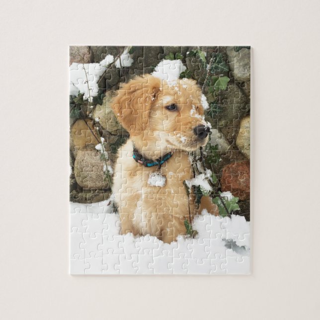 Snow Puppy Jigsaw Puzzle (Vertical)