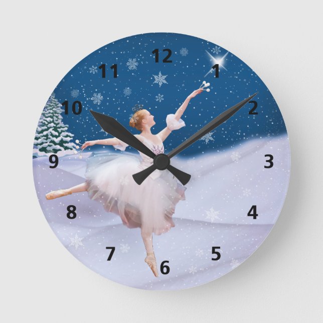 Snow Queen Ballerina Customizable Clock (Front)