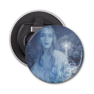 Snow Queen Christmas Fantasy Artwork Bottle Opener