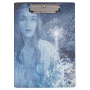 Snow Queen Christmas Fantasy Artwork Clipboard
