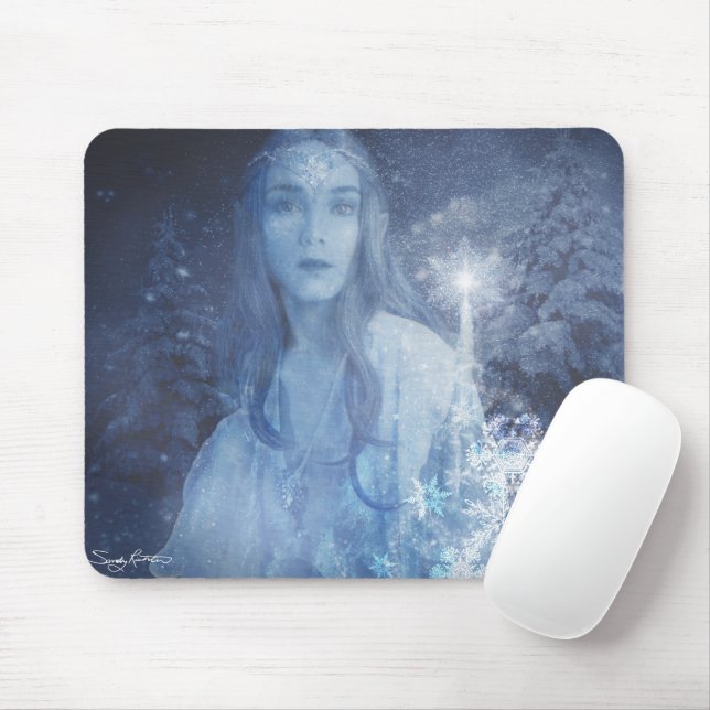 Snow Queen Christmas Fantasy Artwork Mouse Pad (With Mouse)