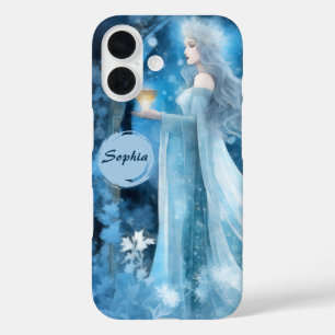 Snow Queen Fantasy Art – Mystical Winter Goddess iPhone 16 Case