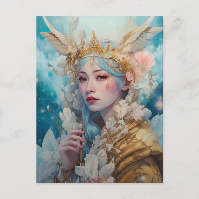 Snow Queen Fantasy Art Postcard (Front)