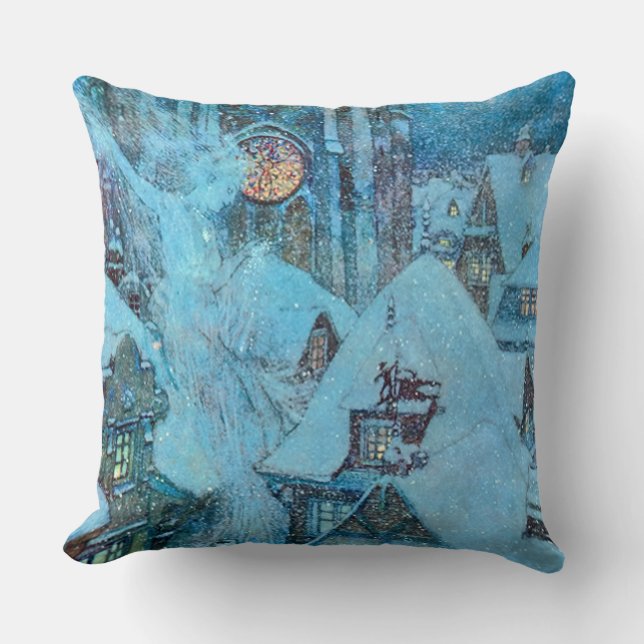 Snow Queen on a Winter's Night Dulac Fine Art Cushion (Front)