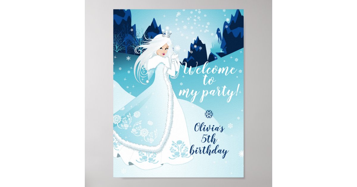 Snow Queen Welcome Party Sign | Zazzle