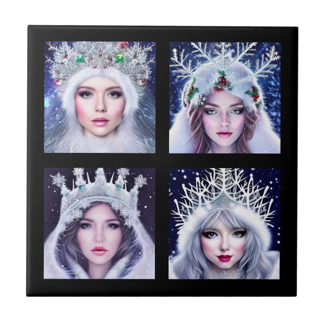 Snow Queens Winter Wonderland     Ceramic Tile (Front)