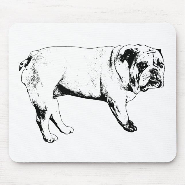 Snow-Quiet Bulldog Mouse Pad (Front)