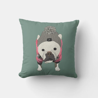 Snow ready, French Bulldog Cushion