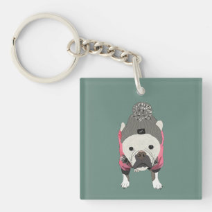 Snow ready, French Bulldog Key Ring