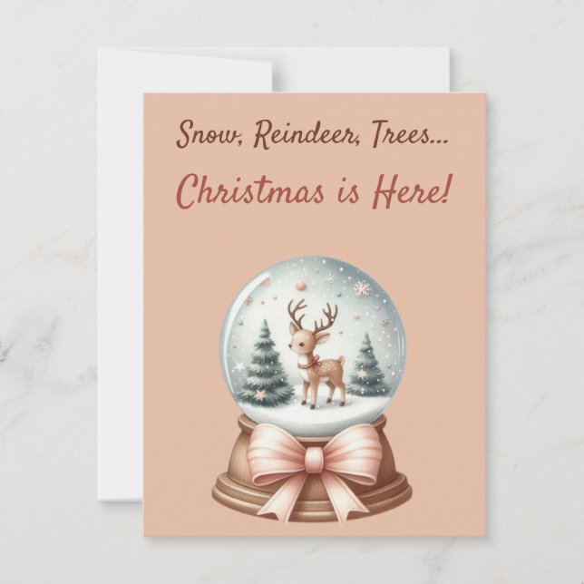 ❄️🎄 Snow, Reindeer, Trees... Christmas is Here!  Invitation (Front)