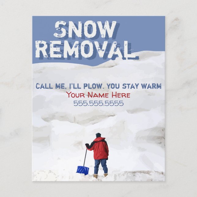 Snow Removal Advertising Flyer.Snow Ploughing Flyer (Front)