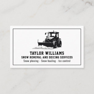 Snow Removal And Deicing Services Black And White Business Card