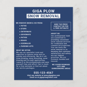 Snow Removal Bold Typography Navy Flyer
