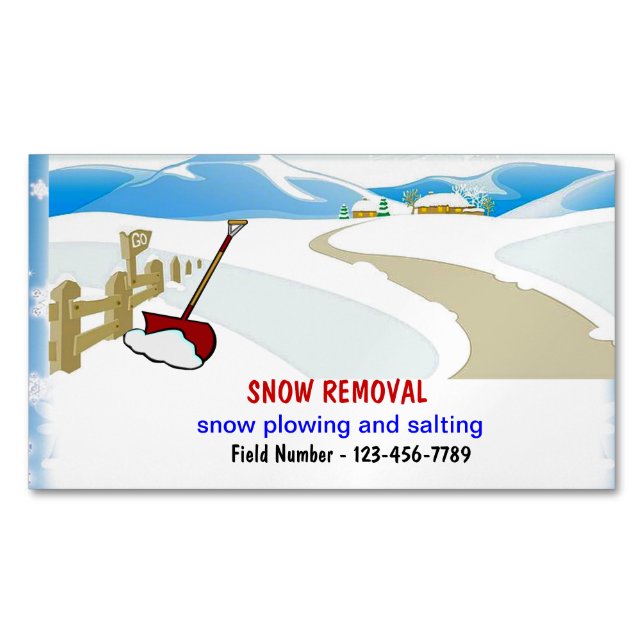 Snow Removal Business Card Magnets (Front)