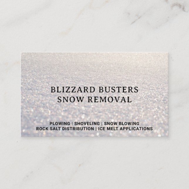 Snow Removal Company Snowfall Photography Business Card (Front)