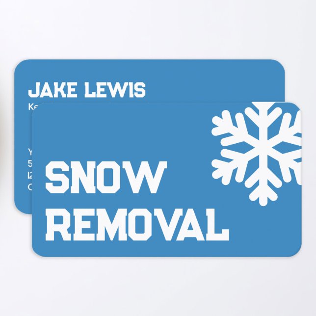 Snow Removal Contractor Business Card (Snow Plow Contractor Blue Business Cards)